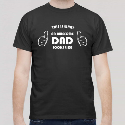 t-shirt design and people concept - smiling young man in blank w This Is What An Awesome Dad Looks Like
