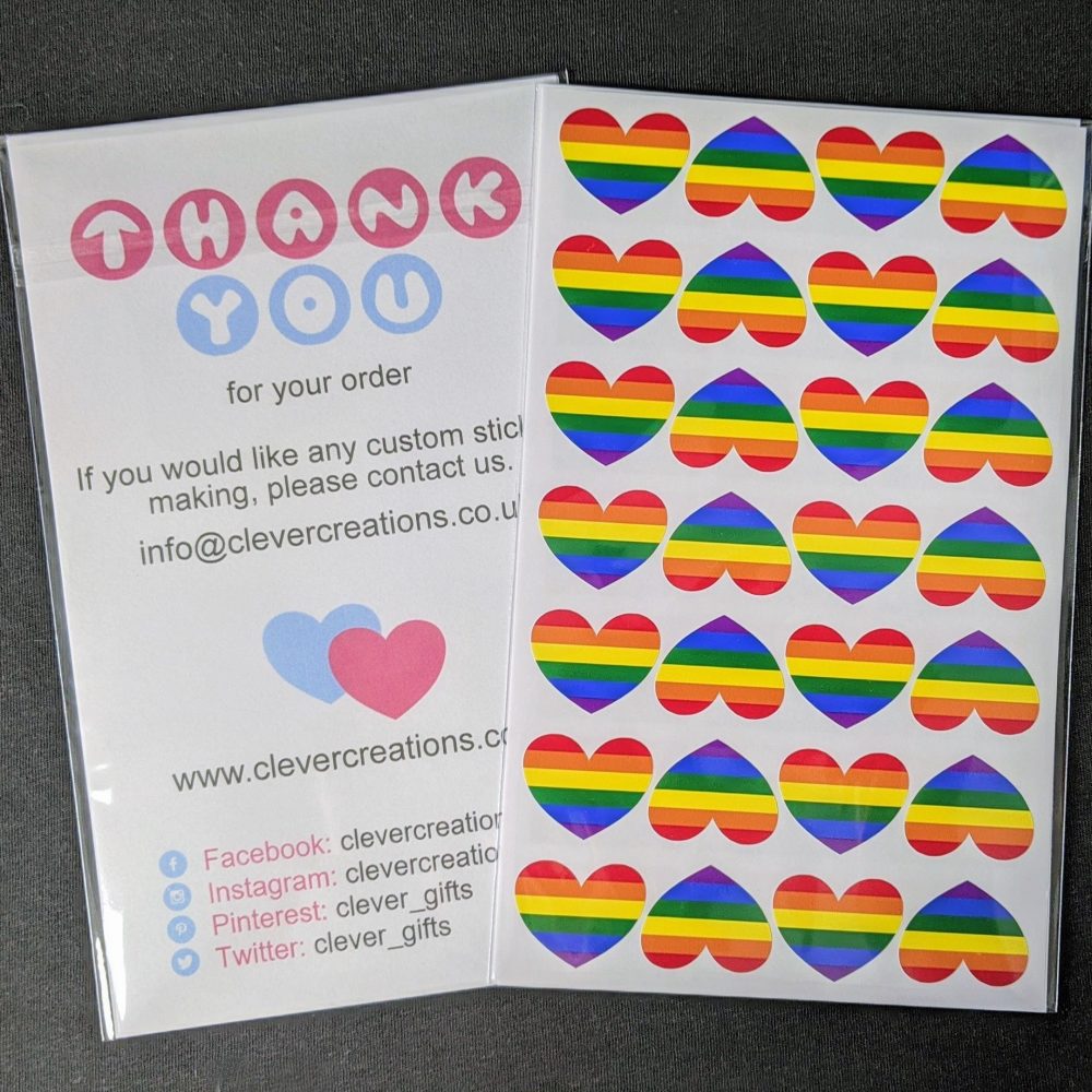 Rainbow Heart Stickers