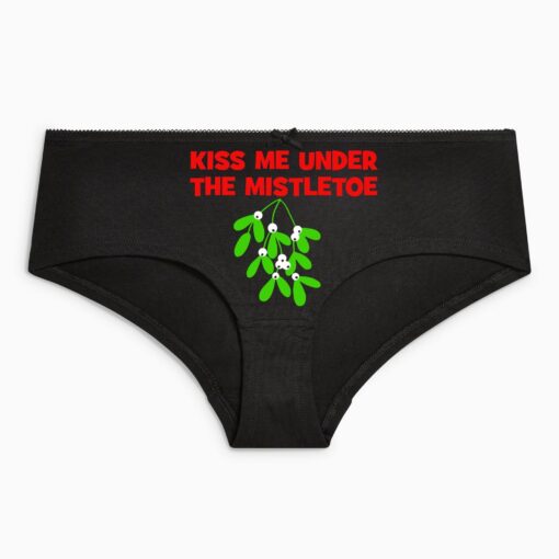 Kiss Me Under The MIstletoe Thong Kiss Me Under The MIstletoe Short Kiss Me Under The Mistletoe Thong Christmas Underwear