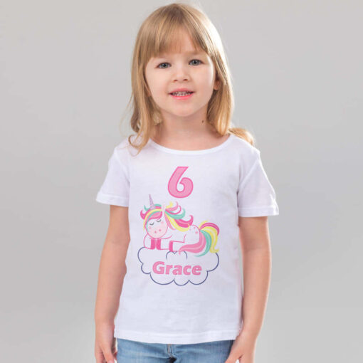 Personalised Unicorn Age Tshirt Personalised Unicorn Age Tshirt