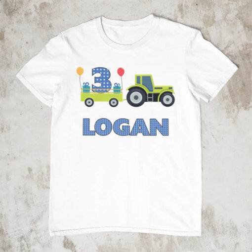 Personalised Tractor Age T-shirt Personalised Tractor Age T-shirt