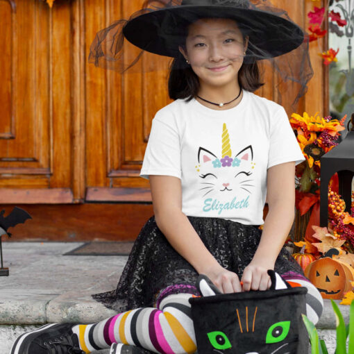 Personalised Caticorn Name Tshirt Personalised Caticorn Name Tshirt