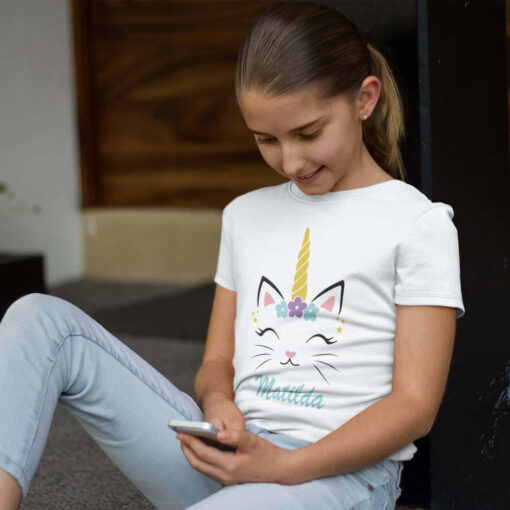 Personalised Caticorn Name Tshirt Personalised Caticorn Name Tshirt