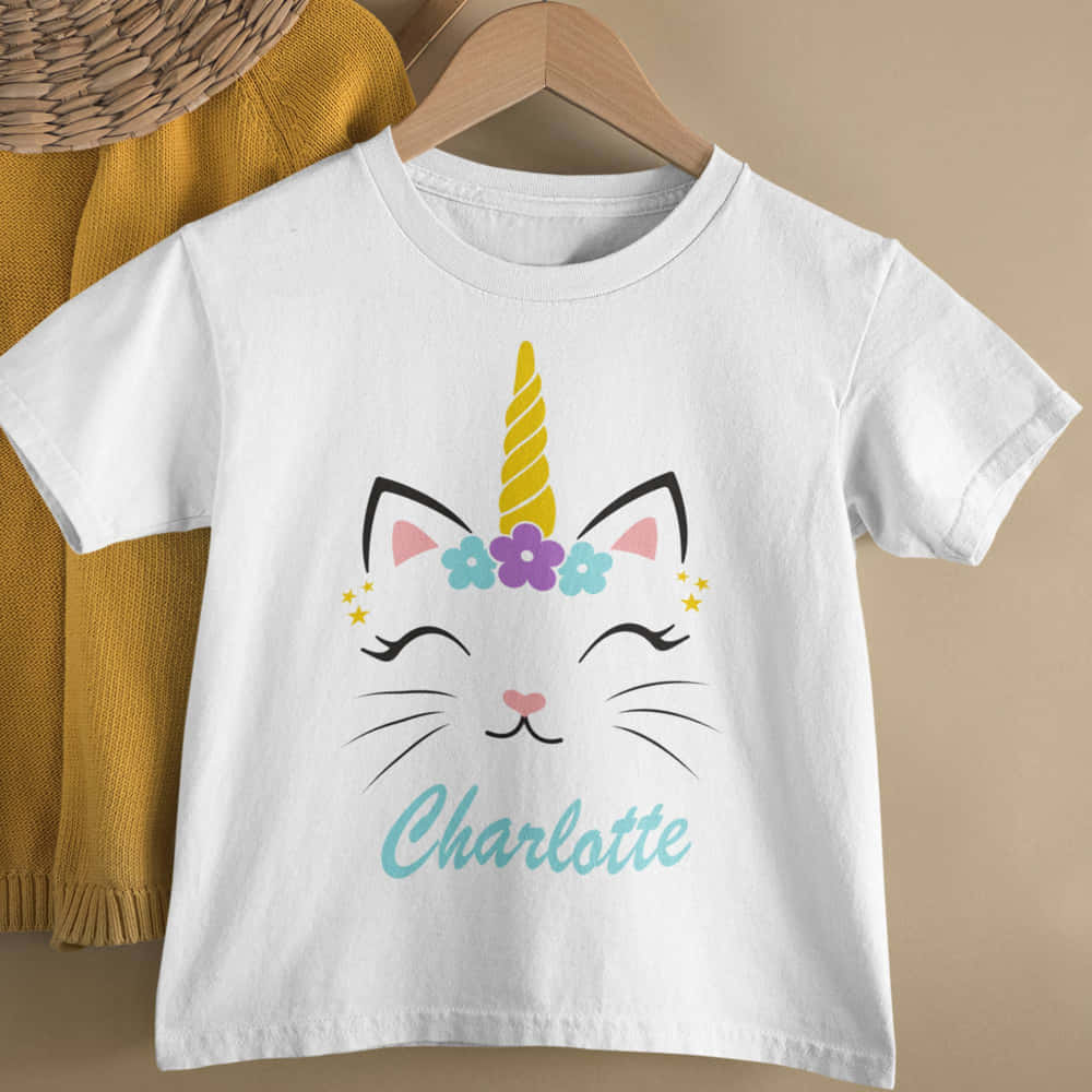 Personalised Caticorn Name Tshirt