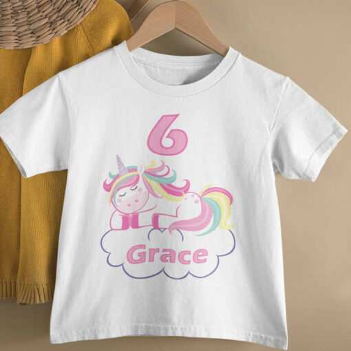 Personalised Unicorn Age Tshirt Personalised Unicorn Age Tshirt