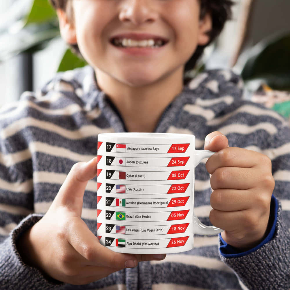 F1 Race Calendar Mug Gift Mug by Clever Creations