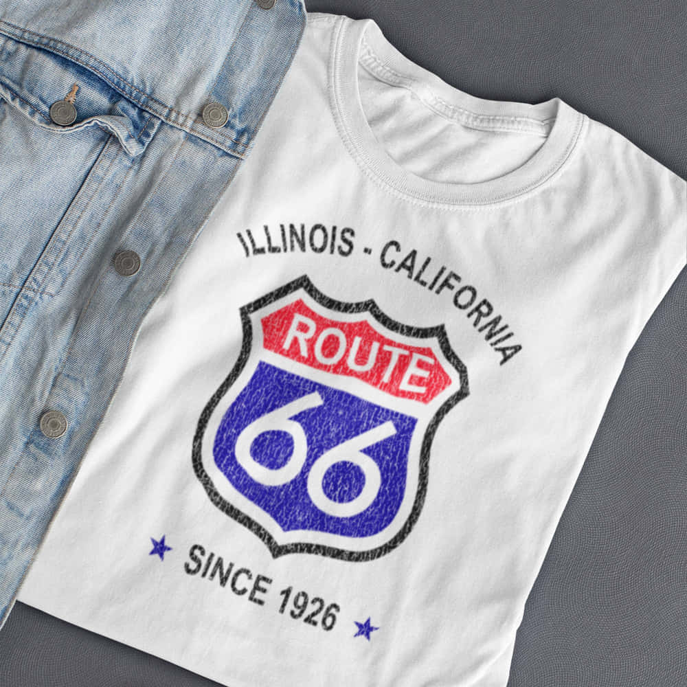 Tu Grey Route 66 Print Mens T-Shirt