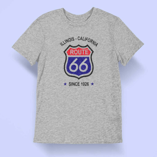 Route 66 Tshirt in Grey Heather.