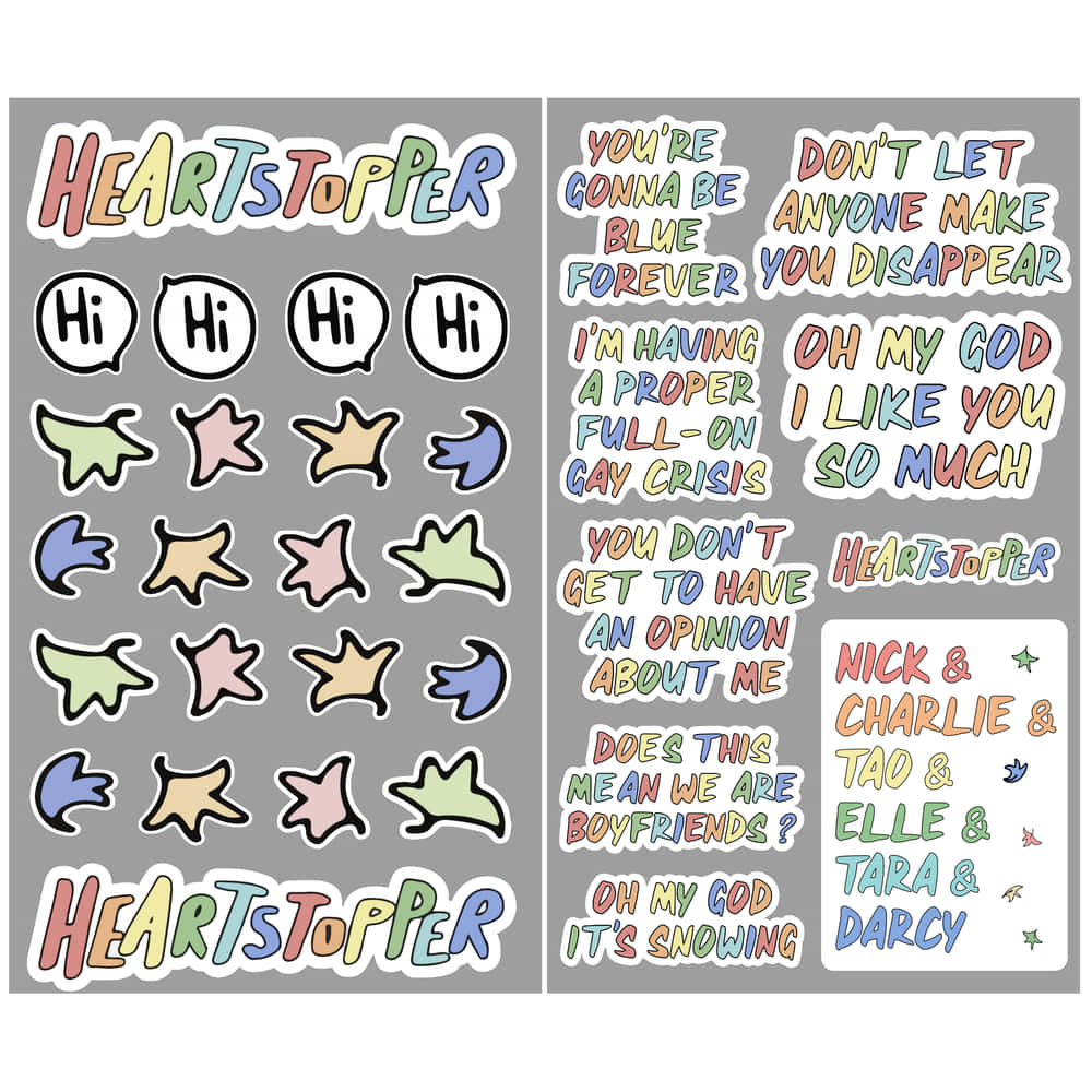Heartstopper Sticker Pack, 31 Stickers from The Hit TV Show Heartstopper.