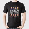 A 2026 premier league darts shirt featuring a unique design with cartoon-style player portraits of all the 2026 premier league darts players and bold white text reading “STAND UP IF YOU LOVE THE DARTS.” This unique darts shirt makes a great outfit for the PDC darts events and celebrates fans of the 2026 Premier League Darts.