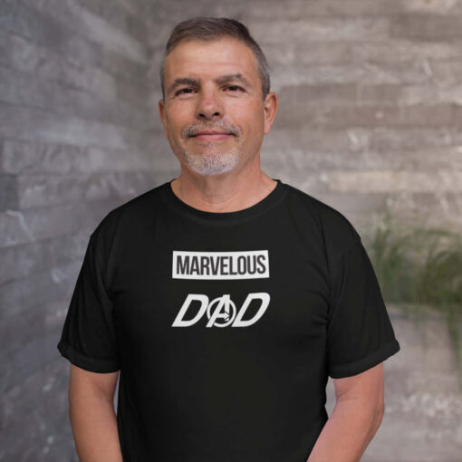Avengers style Dad T-shirt. Dad gift for Avengers fan. Fathers Day Avengers gift. Shown in Black. Avengers style Dad T-shirt. Dad gift for Avengers fan. Fathers Day Avengers gift. Shown in Black.