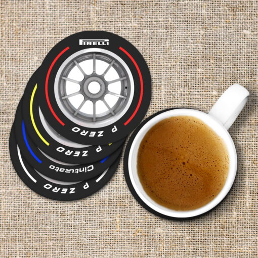 F1 Tyre Drink Coasters, Formula One Fan Gift, Set of 5 Coasters. F1 Tyre Drink Coasters, Formula One Fan Gift, Set of 5 Coasters.