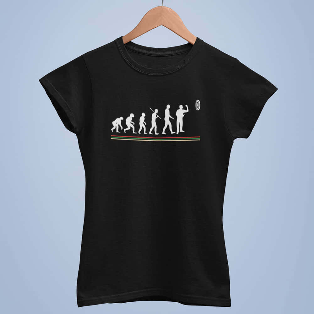 Darts Evolution T-Shirt, Ladies Darts Gift.