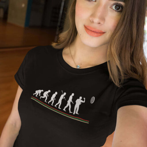 Darts Evolution T-Shirt, Ladies Darts Gift. Darts Evolution T-Shirt, Ladies Darts Gift.