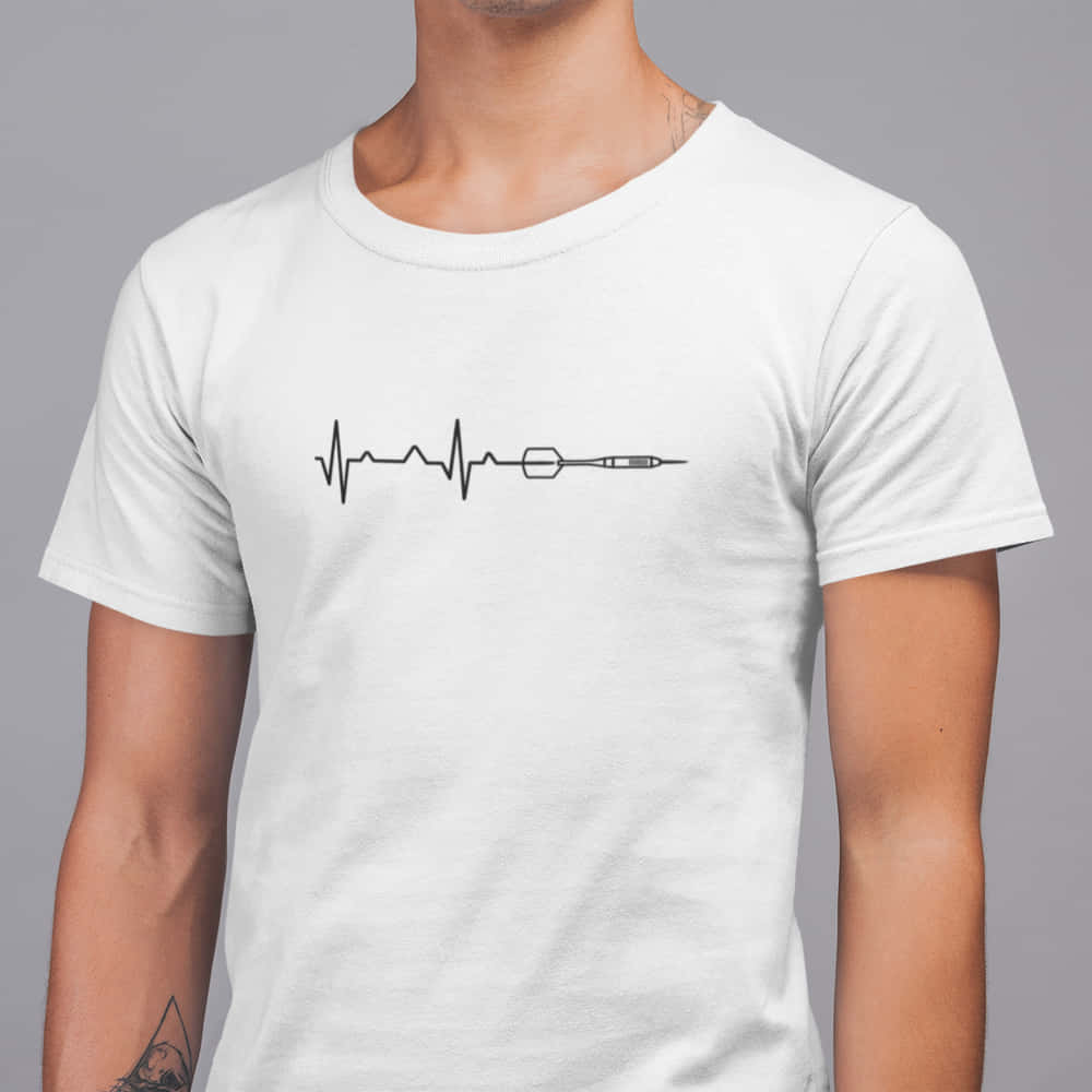 Darts Heartbeat T-shirt. Men's Heartbeat T-shirt, darts gift.