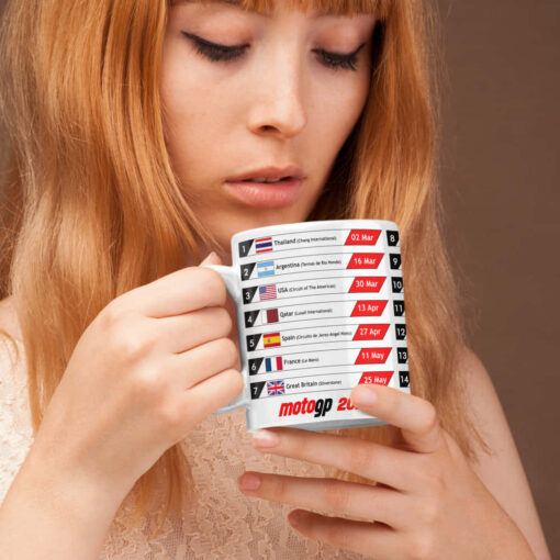 Moto GP Race Calendar Mug 2025 Season Moto GP Race Calendar Mug 2025 Season