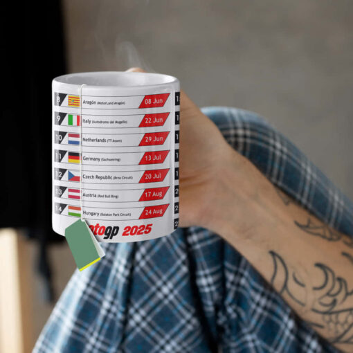 Moto GP Race Calendar Mug 2025, Moto GP Gift Mug Moto GP Race Calendar Mug 2025, Moto GP Gift Mug