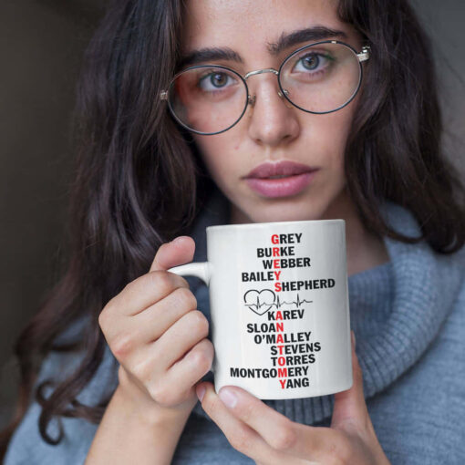 Greys Anatomy Names Gift Mug Greys Anatomy Names Gift Mug, Greys Gift, Ideal gift for any Grey's Anatomy Fan
