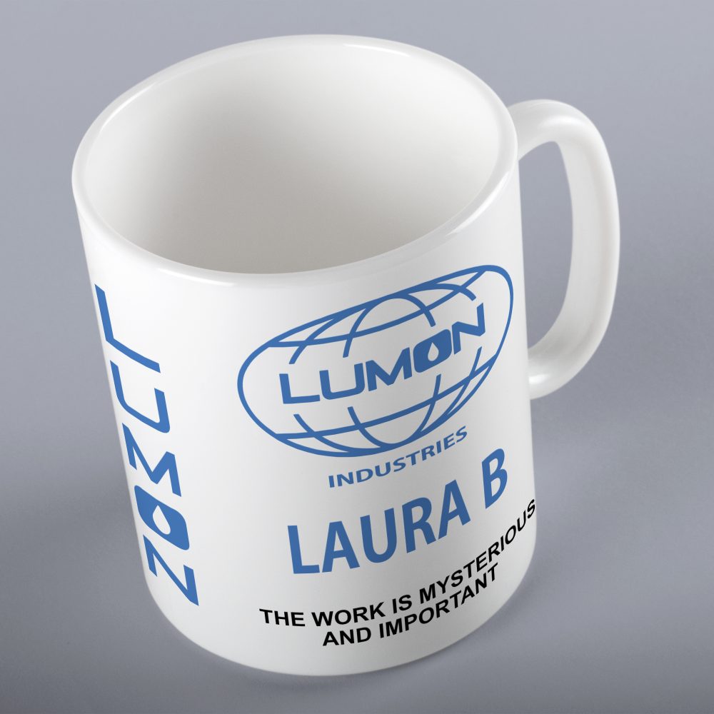 Severance personalised gift mug. This Personalsied Lumon Industries Severance Gift Mug is the perfect gift for any fan of the hit TV show Severance.