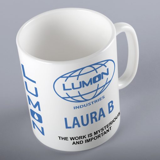 Severance personalised gift mug. This Personalsied Lumon Industries Severance Gift Mug is the perfect gift for any fan of the hit TV show Severance.