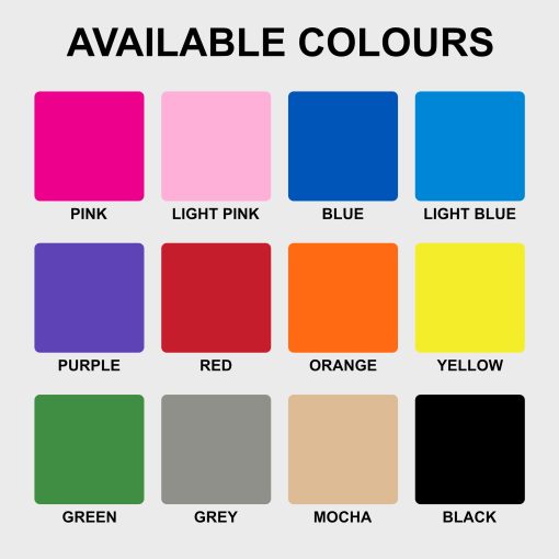 Colours Personalised nursery letter name sign, freestanding kids room décor displayed on nursery shelf with teddy bear and baby items. Available in multiple colour and adornment options.