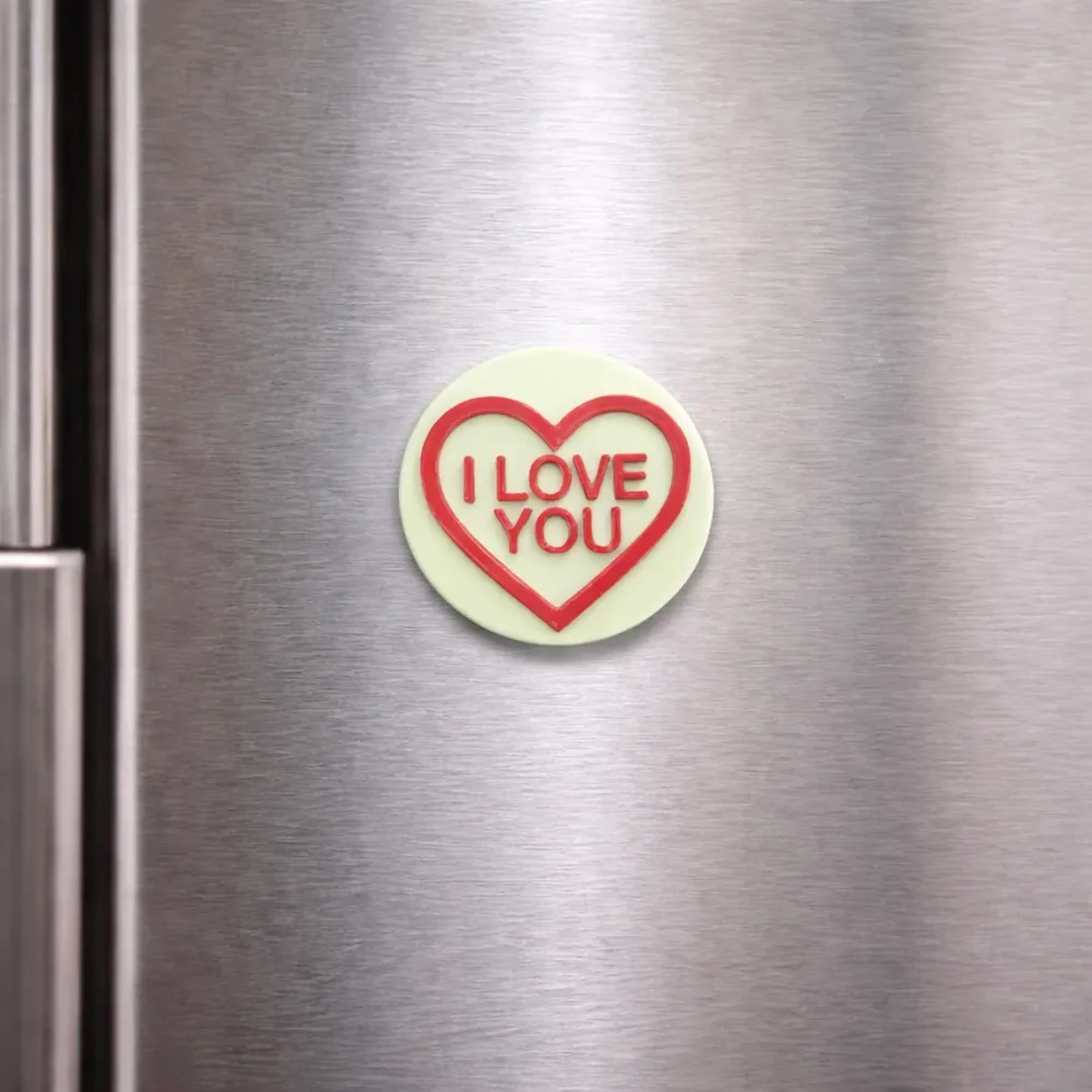 Personalised Love Heart Style Fridge Magnet with Custom Text, Multiple colours, Romantic Gift, Unique Gift.
